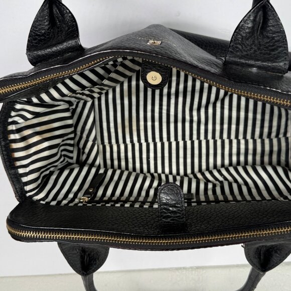 Kate Spade Southport Avenue Lydia Satchel Black Leather Dual Handles Handbag - Picture 4 of 14